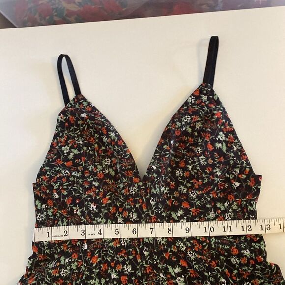 Irene de Nouvelle Black Floral Layered Midi Dress Size Small - Picture 9 of 13